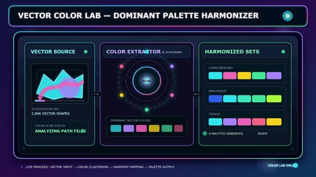 Vector Color Lab Dashboard Palette Harmonizer Tool Interface Design