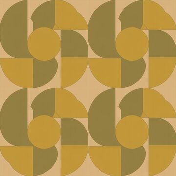 A geometric pattern of shapes in shades of brown and beige