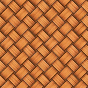 A close-up view of a woven bamboo texture pattern