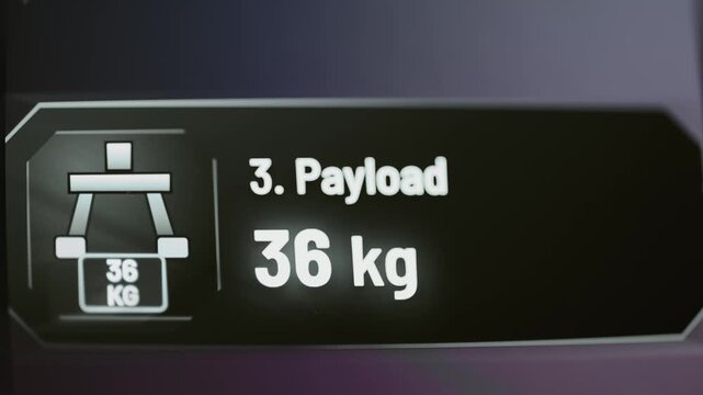 Payload monitor identifies third load at 36 kg