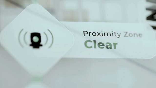 Proximity sensor panel displays clear zone status