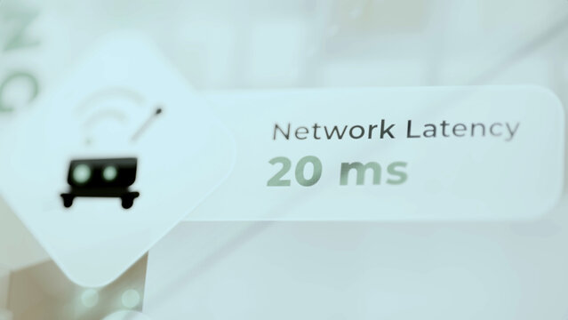 Robot network latency panel displays 20 milliseconds