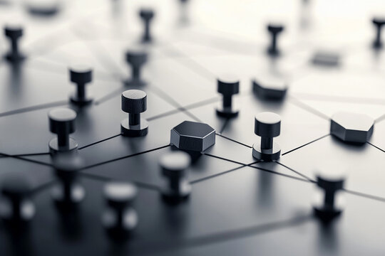 Minimalistic close-up of shapes on a surface with lines Generative AI