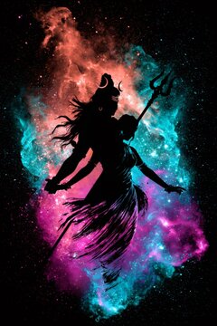 Shiva parvati divine cosmic love silhouette