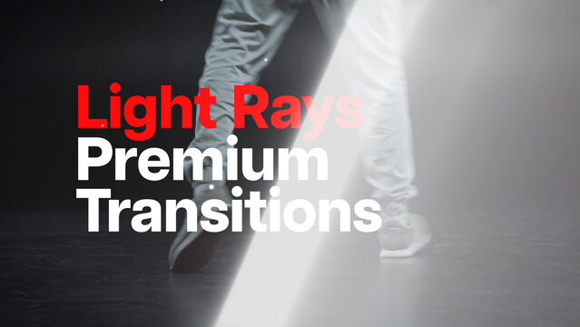 Premium Transitions Light Rays 14 Variations &ndash; Cinematic Light Ray Transitions, Volumetric Beams, Glow Wipes and Radiant Effects for Professional Video Editing and Motion Graphics
