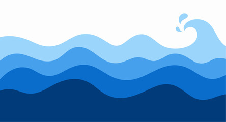 Fototapeta premium Abstract Blue Ocean Waves Background with Layered Water