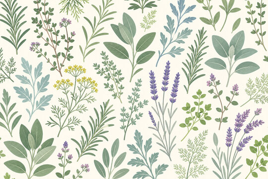 Climate Resilient Herb Seamless Pattern
