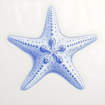 vector illustration of a blue starfish