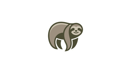 Naklejka premium Minimalist sloth walking pose icon for animal conservation.