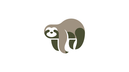 Naklejka premium Minimalist sloth standing logo.