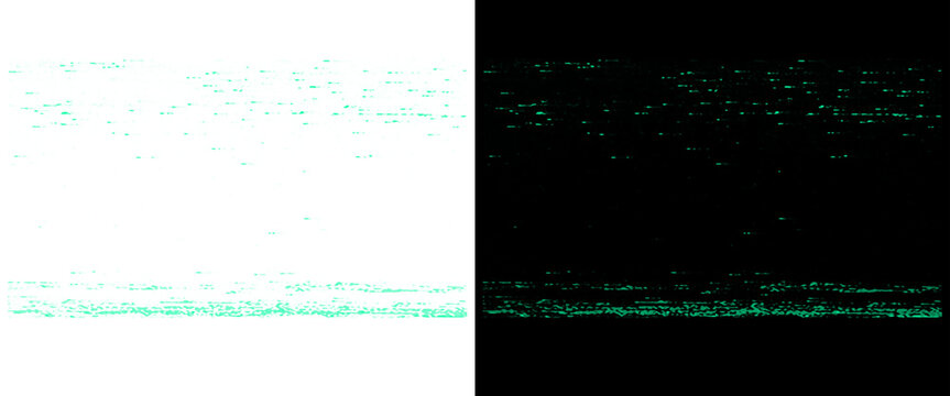 Abstract digital matrix code background, glowing green binary data stream on black and white split screen, cyber security concept