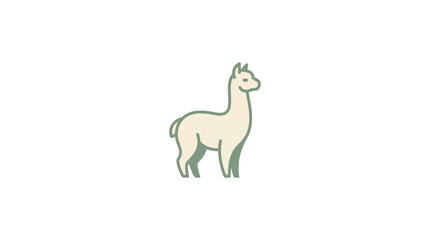 Naklejka premium Minimalist standing llama animal icon.