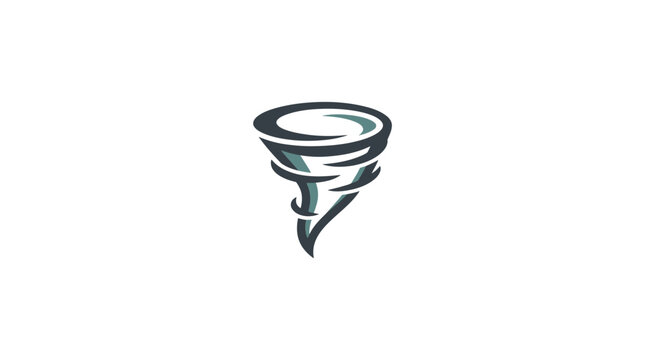 Minimalist stylized tornado line logo