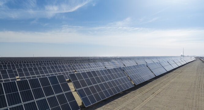 Vast Solar Panel Farm in Dunhuang Optoelectronics Industrial Park