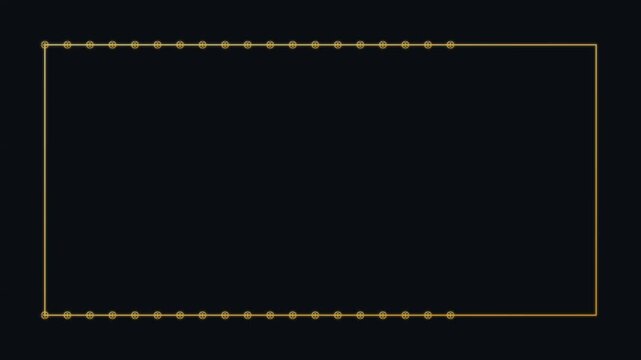 Luxurious neon gold Kawung batik pattern animated frame border