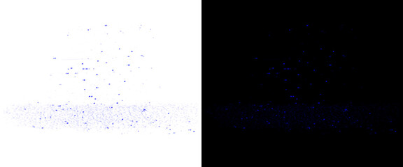 Abstract purple particles on white and black background, floating dust texture overlay, glowing magic powder effect © OmarBin