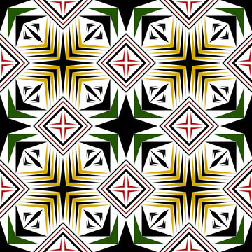 Cross Abstract Geometric Art Deco Style Pattern Background