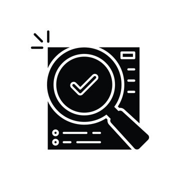 audit review icon for financial compliance research. silhouette trend modern paperwork logotype graphic