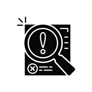 assesment for crisis audit icon. concept of important tax statistics symbol or business procedure sign. silhouette alert doc logotype graphic