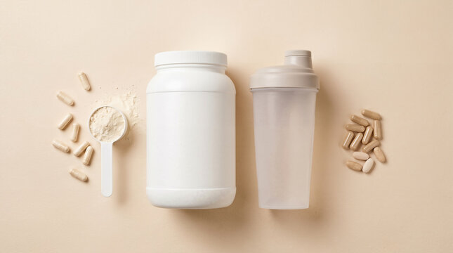 measuring spoons with sports supplements