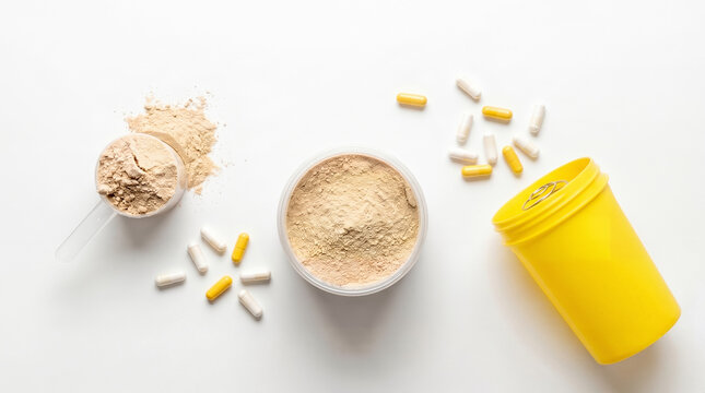 measuring spoons with sports supplements