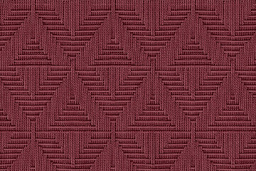 Maroon macrame texture with intricate knotted fibers and a handcrafted woven surface. Rich...
