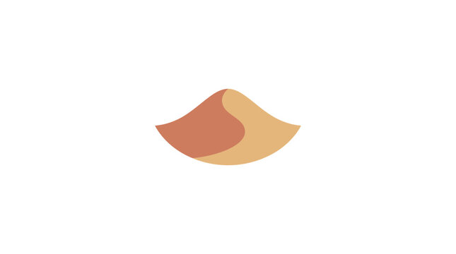 Simple orange sand dune landscape symbol.