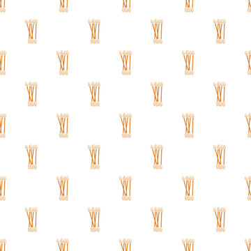 Cotton buds forming a bamboo ear stick hygiene and beauty care pattern