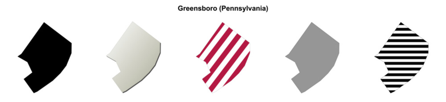 Greensboro (Pennsylvania) blank outline map set