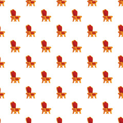 Naklejka premium Throne chairs creating a seamless pattern on a white background