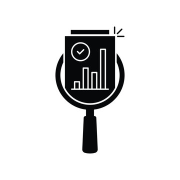 thin line magnifier like income scrutiny overview icon. flat trend lineart simple exam or profit logotype stroke art web design isolated on white. concept of inspection pictogram or survey symbol