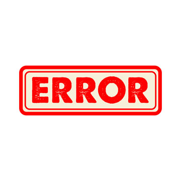 Red distressed error stamp isolated on transparent background