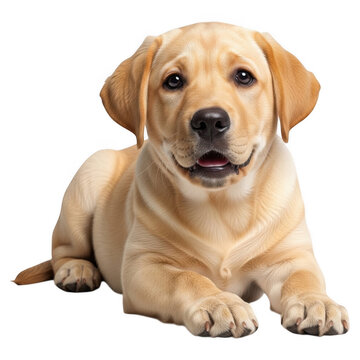 3D Realistic Golden Retriever Puppy, Cute Dog Sitting, Domestic Animal Element, Fluffy Pet Creature, House Fauna Object, Mammal Icon