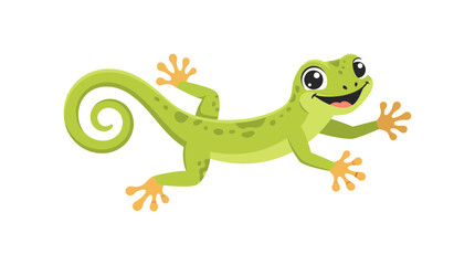 Obraz premium Funny animated house lizard gecko 