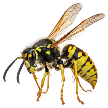 3D Realistic Hornet Wasp, Flying Yellow Jacket, Wild Wildlife Element, Nature Insect Creature, Garden Fauna Object, Entomology Icon