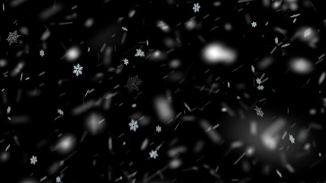 Winter snowfall looping animation effect overlay background.
