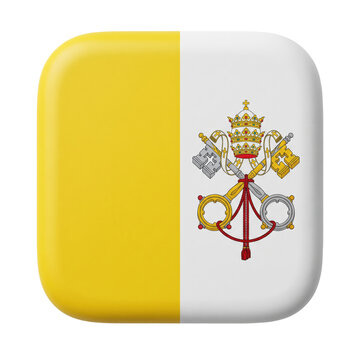 3d render of the vatican city flag as a rounded square icon isolated on transparent background