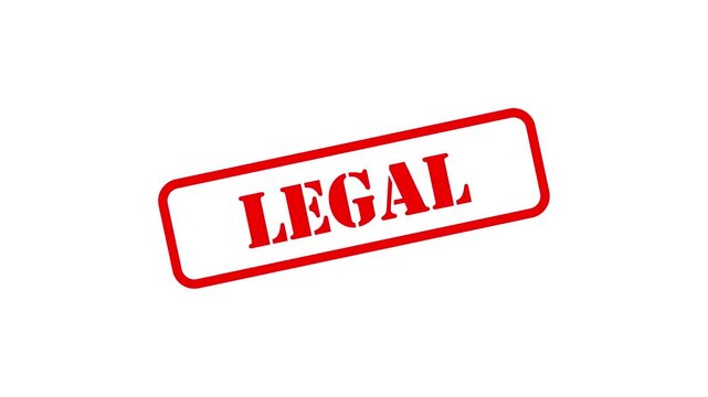 Legal stamp animated zoom in imprint and shake text on 4k green screen white and black background