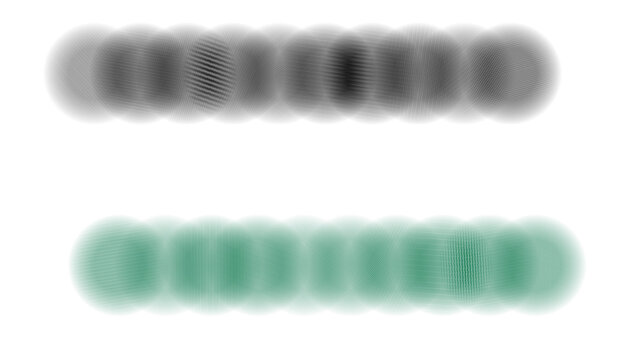 Black and green soft blur dotted shadow divider vector bundle, horizontal circle shadow strip overlay for web UI UX and product floor display