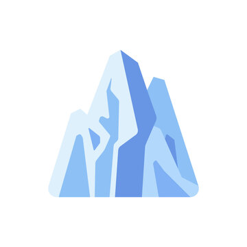 Glacier icon with jagged peak and icy slopes, flat illustration
