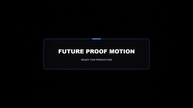 Future proof motion text design with a modern blue accent line on a dark grid background, ready for production concept