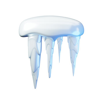 3d rendering icon Icicle ice