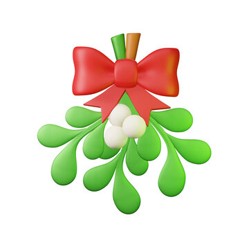 3d rendering icon Mistletoe leaf
