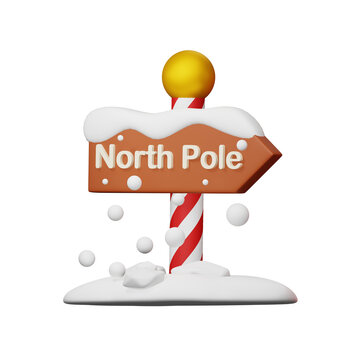 3d rendering icon North pole