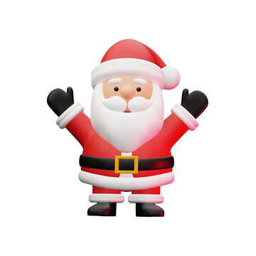 3d rendering icon Santa claus