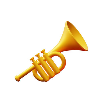 3d rendering icon Trumpet music