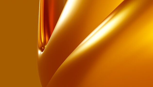 Close-up of reflective metallic surface with smooth curved folds