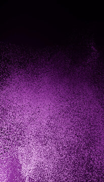 Floating purple particles forming abstract gradient on dark background