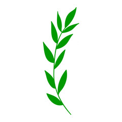 Fototapeta premium Green leaves icon vector. Leaf foliage illustration sign. Natural leaves symbol. Botanical foliage logo or mark.