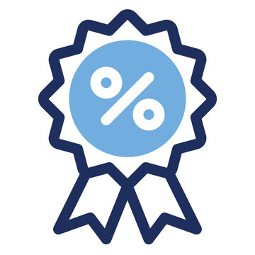 Sale discount badge ribbon duo tone icon for premium quality and retail promotion